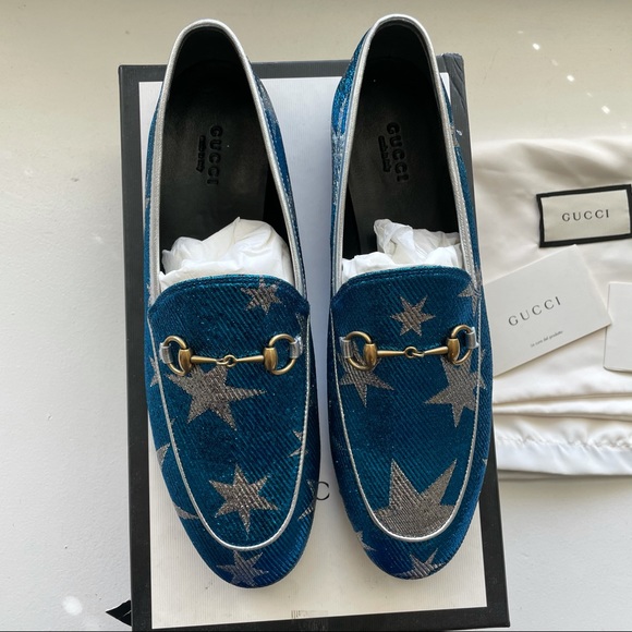 Stunning Gucci Starry Night Blue and Silver Loafer - Picture 3 of 10